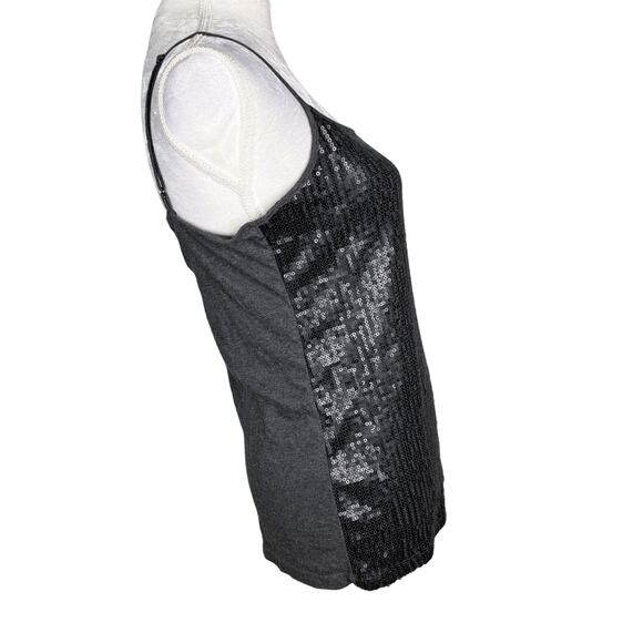 Ann Taylor LOFT Tank Camisole Gray Sequin Medium Adjustable New - Picture 10 of 12
